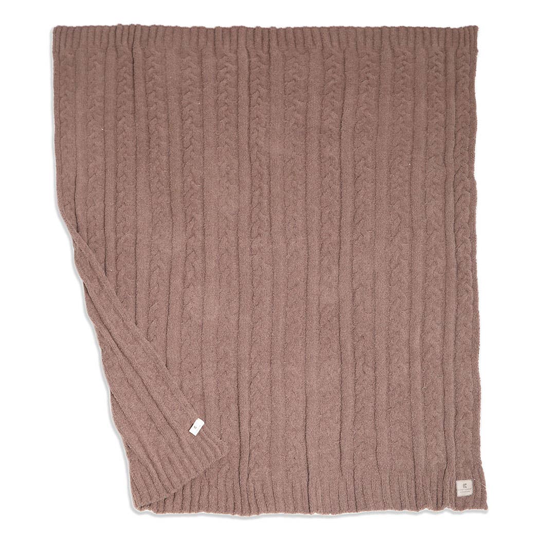 Braided Cable Knit Luxury Soft Throw Blanket - HER Home Design Boutique